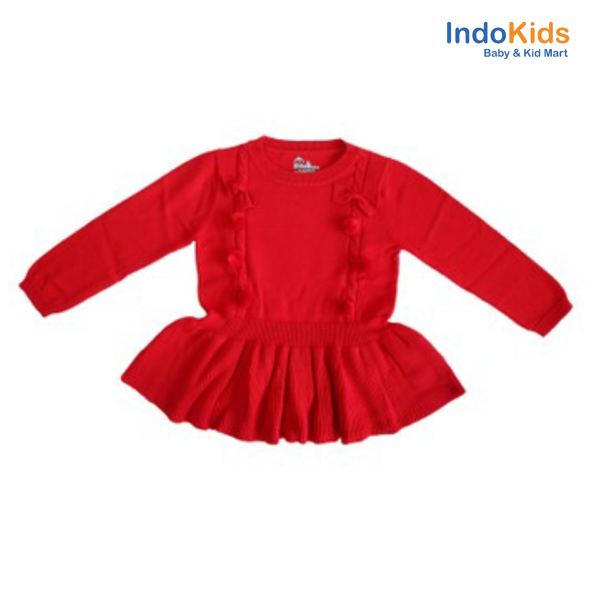 Little Bubba Bamboo Pompom Dress Cherry