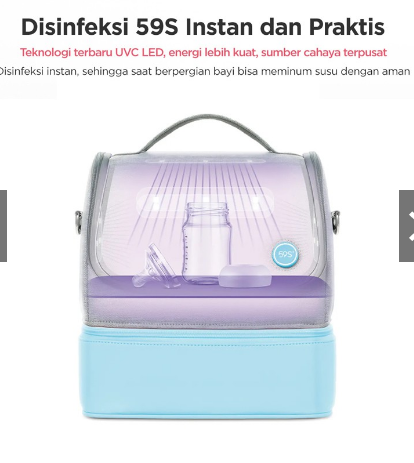 59S UVC LED Sterilizer Mommy Bag Blue (Tas Strerilizer Portable)