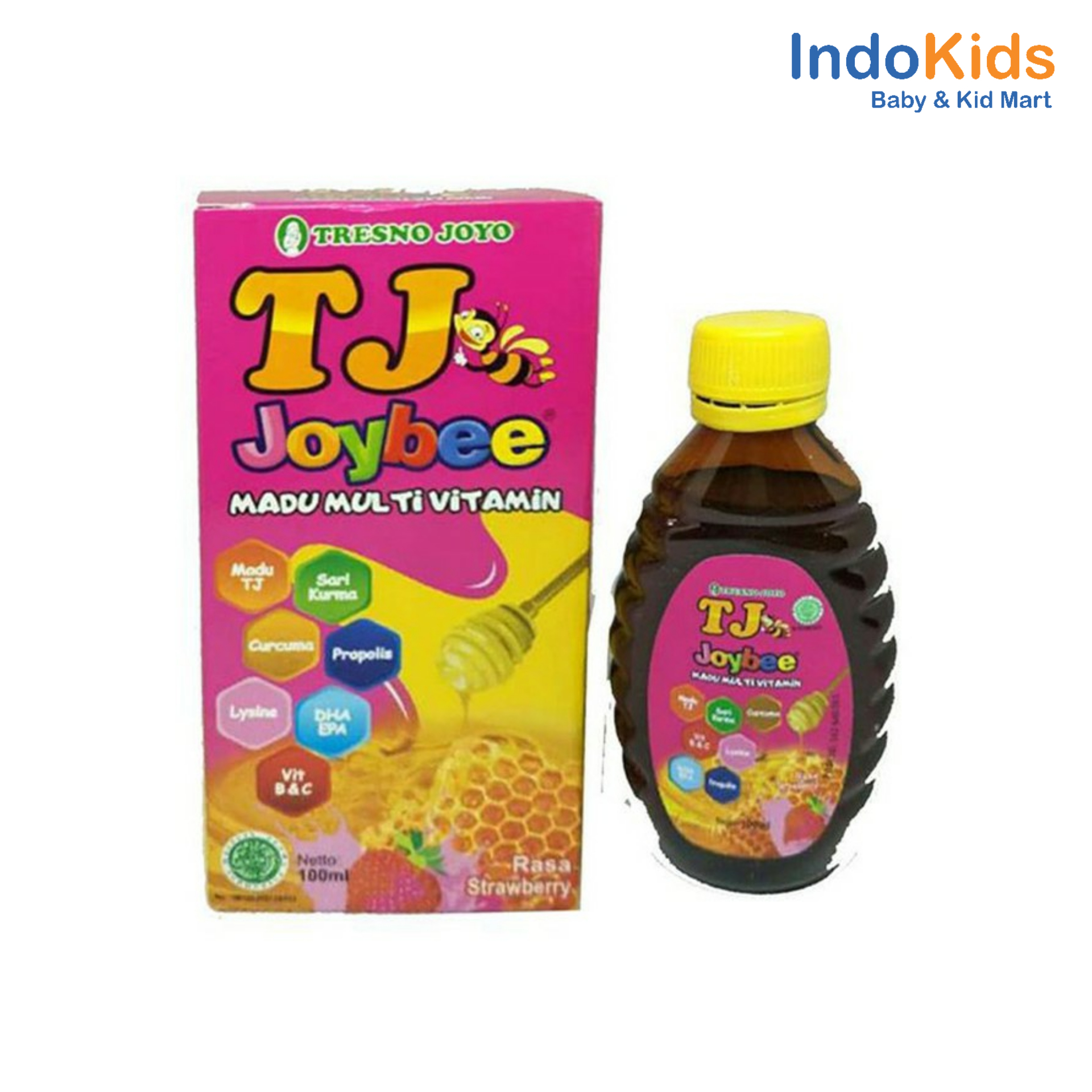 TJ Joybee Madu Multivitamin Rasa Strawberry